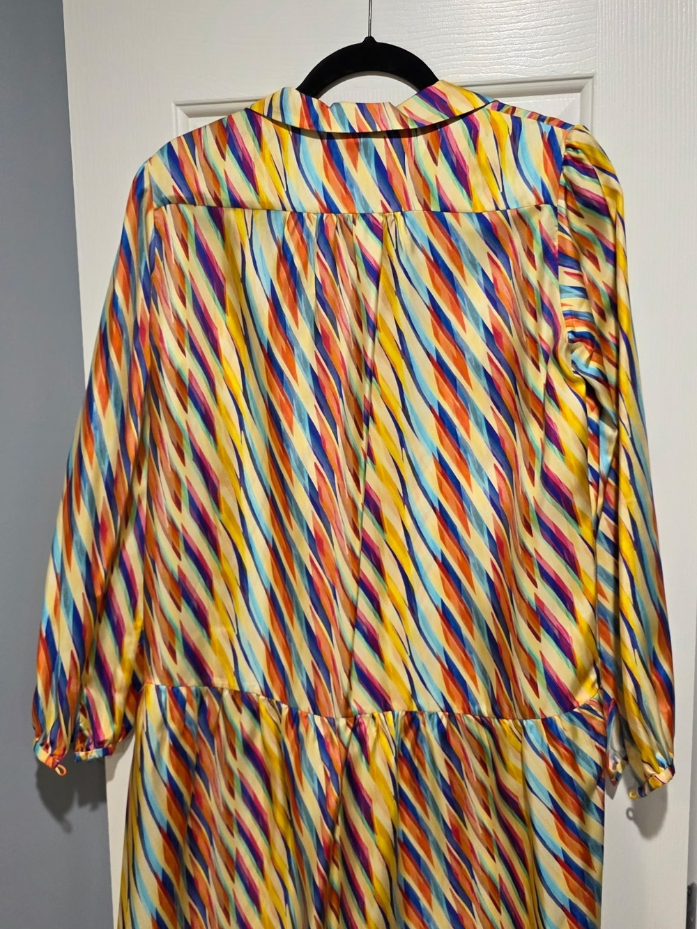 Saloni Jas Multicolor Diagonal Stripe Ruffle Dress - Picture 3 of 4